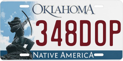 OK license plate 348DOP