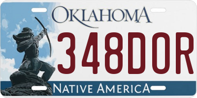 OK license plate 348DOR