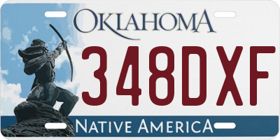 OK license plate 348DXF