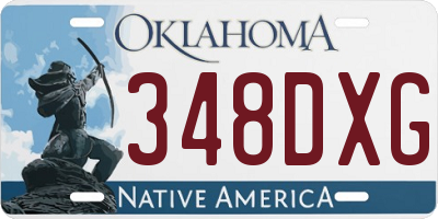 OK license plate 348DXG