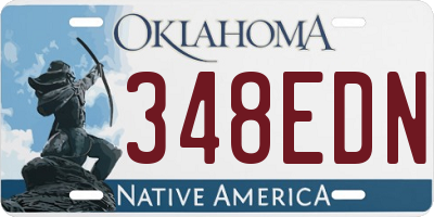 OK license plate 348EDN