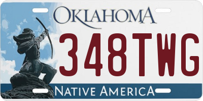 OK license plate 348TWG