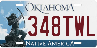 OK license plate 348TWL