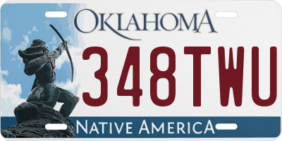 OK license plate 348TWU