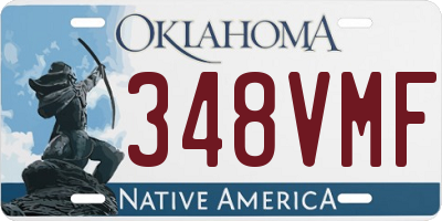 OK license plate 348VMF