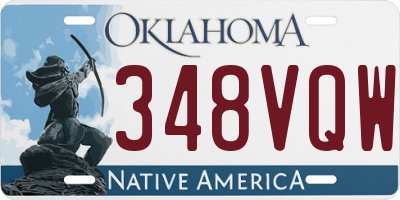 OK license plate 348VQW
