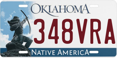OK license plate 348VRA