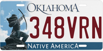OK license plate 348VRN