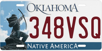 OK license plate 348VSQ