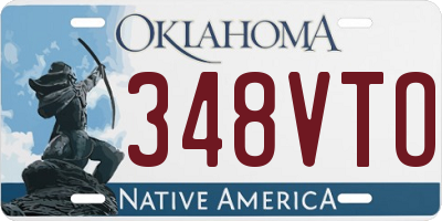 OK license plate 348VTO