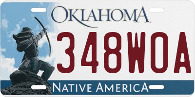 OK license plate 348WOA