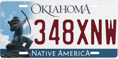 OK license plate 348XNW