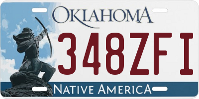 OK license plate 348ZFI