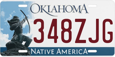 OK license plate 348ZJG