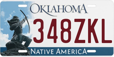 OK license plate 348ZKL