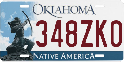OK license plate 348ZKO