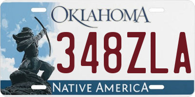 OK license plate 348ZLA