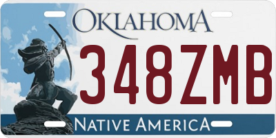 OK license plate 348ZMB