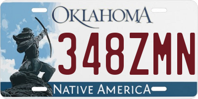 OK license plate 348ZMN