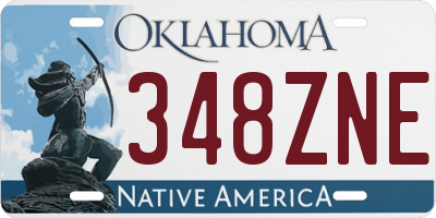 OK license plate 348ZNE