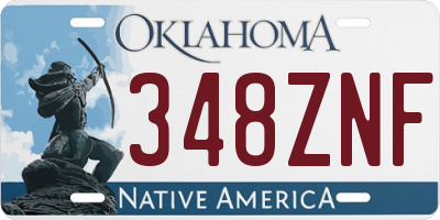 OK license plate 348ZNF