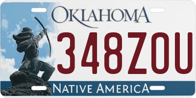 OK license plate 348ZOU