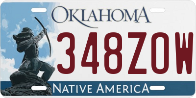 OK license plate 348ZOW