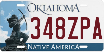 OK license plate 348ZPA