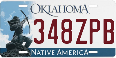 OK license plate 348ZPB