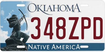 OK license plate 348ZPD