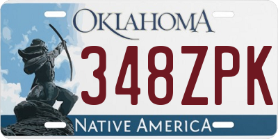 OK license plate 348ZPK