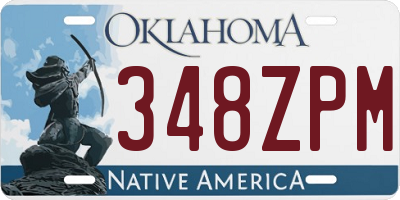 OK license plate 348ZPM