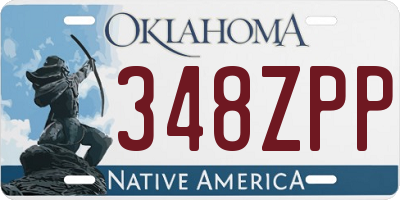 OK license plate 348ZPP
