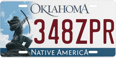 OK license plate 348ZPR