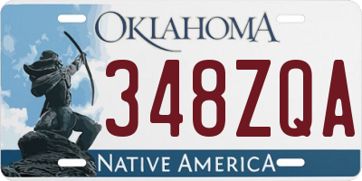 OK license plate 348ZQA