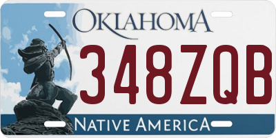 OK license plate 348ZQB