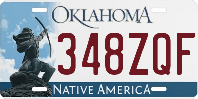 OK license plate 348ZQF