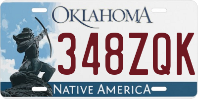 OK license plate 348ZQK