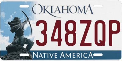 OK license plate 348ZQP