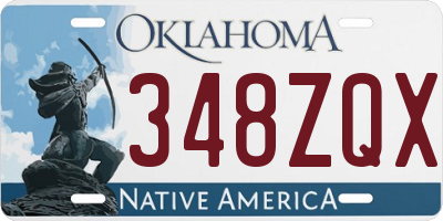 OK license plate 348ZQX