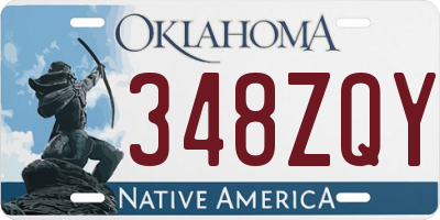 OK license plate 348ZQY