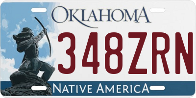 OK license plate 348ZRN