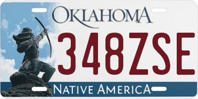 OK license plate 348ZSE