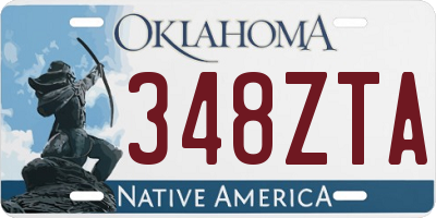 OK license plate 348ZTA
