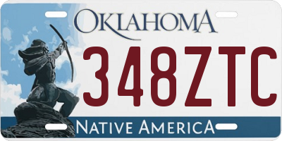 OK license plate 348ZTC
