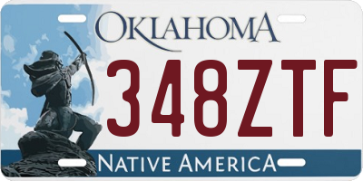 OK license plate 348ZTF