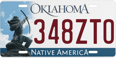 OK license plate 348ZTO