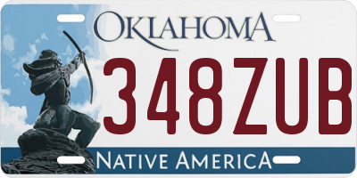 OK license plate 348ZUB