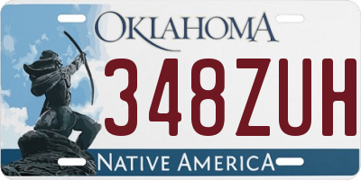OK license plate 348ZUH