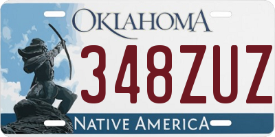 OK license plate 348ZUZ